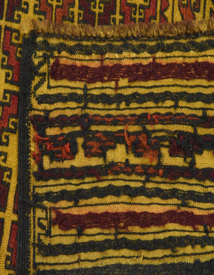 Detail image of  4' x 6' 3  Hand Woven Kilim Afghan Wool Rug