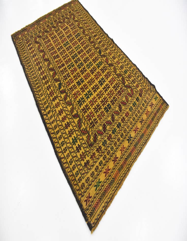 Detail image of  4' x 6' 7  Hand Woven Kilim Afghan Wool Rug