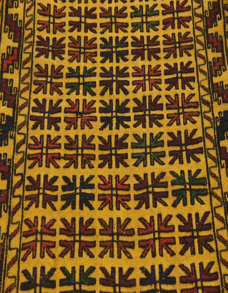 Detail image of  4' x 6' 7  Hand Woven Kilim Afghan Wool Rug