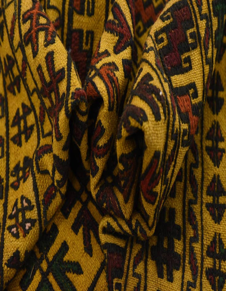 Detail image of  4' x 6' 7  Hand Woven Kilim Afghan Wool Rug