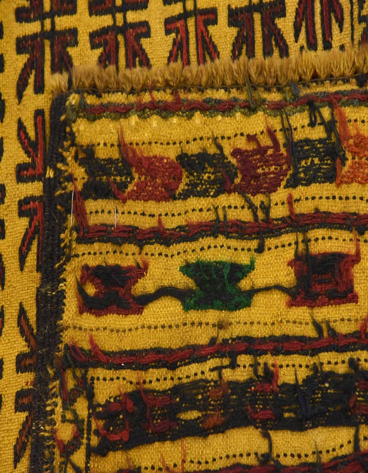 Detail image of  4' x 6' 7  Hand Woven Kilim Afghan Wool Rug