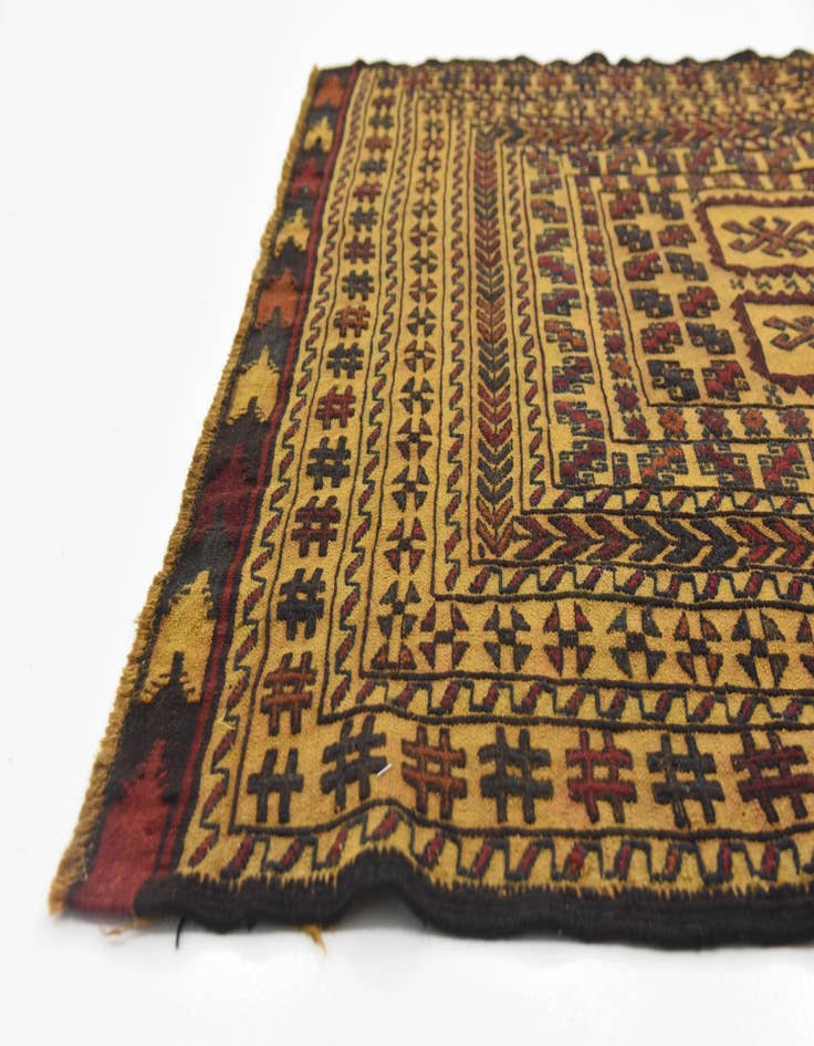 Detail image of  4' 2 x 6' 2  Hand Woven Kilim Afghan Wool Rug