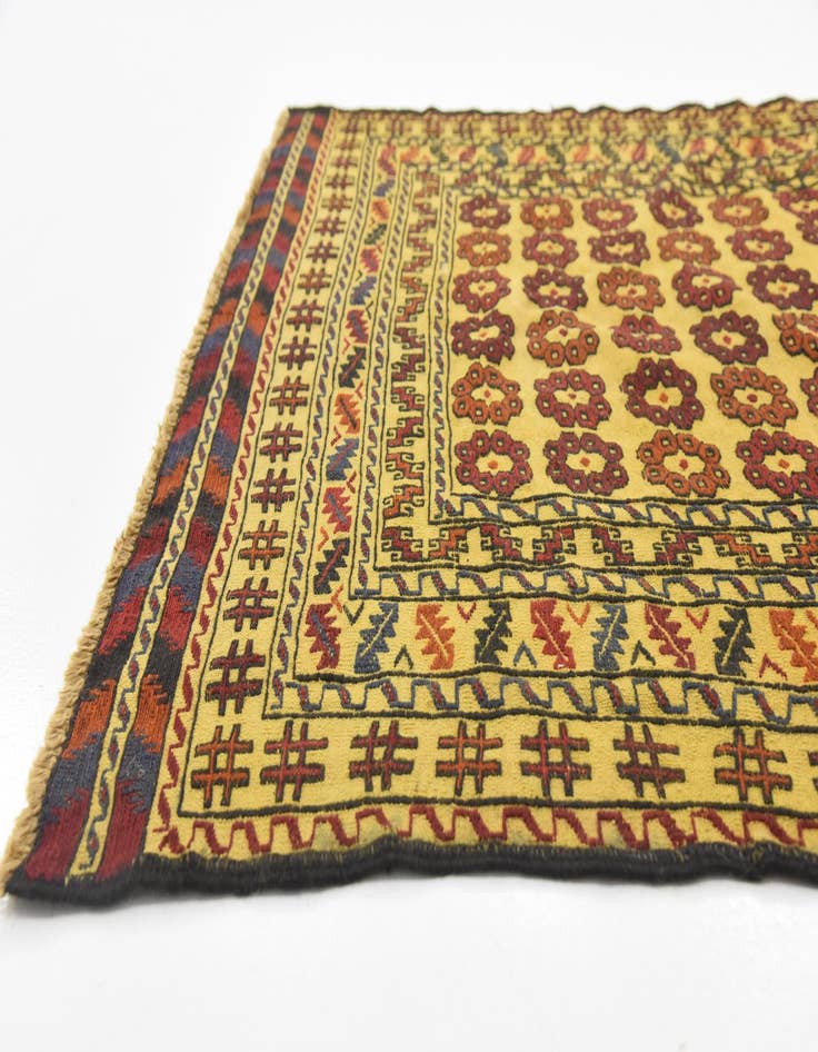 Detail image of  3' 8 x 6'  Hand Woven Kilim Afghan Wool Rug