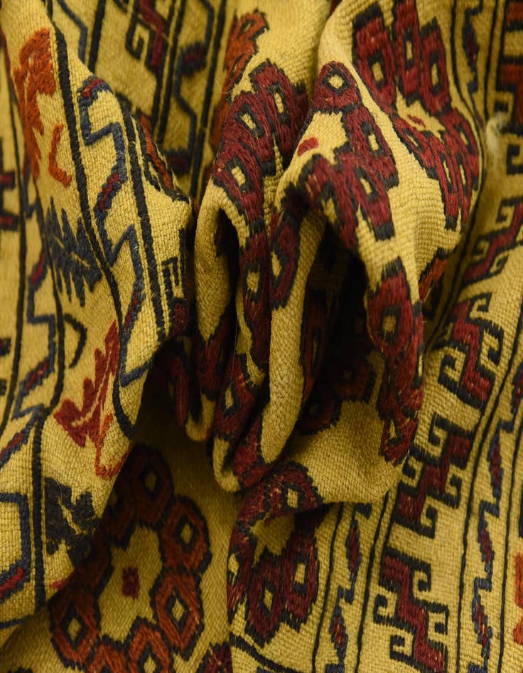 Detail image of  3' 8 x 6'  Hand Woven Kilim Afghan Wool Rug