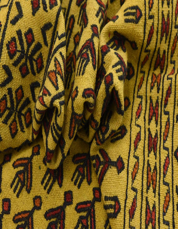 Detail image of  4' x 6' 2  Hand Woven Kilim Afghan Wool Rug