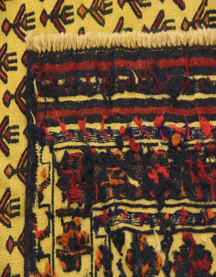 Detail image of  4' x 6' 2  Hand Woven Kilim Afghan Wool Rug
