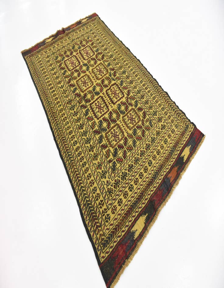 Detail image of  3' 10 x 6' 4  Hand Woven Kilim Afghan Wool Rug