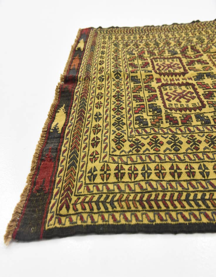 Detail image of  3' 10 x 6' 4  Hand Woven Kilim Afghan Wool Rug