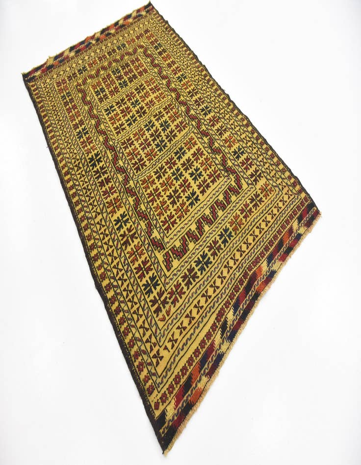 Detail image of  4' x 6' 2  Hand Woven Kilim Afghan Wool Rug