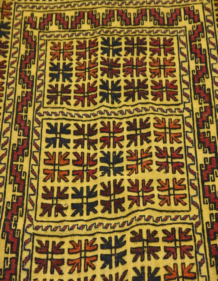 Detail image of  4' x 6' 2  Hand Woven Kilim Afghan Wool Rug