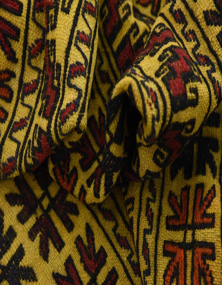 Detail image of  4' x 6' 2  Hand Woven Kilim Afghan Wool Rug