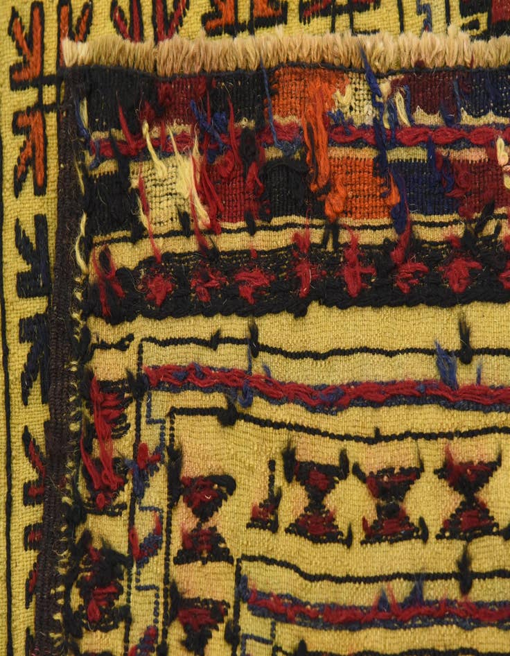 Detail image of  4' x 6' 2  Hand Woven Kilim Afghan Wool Rug