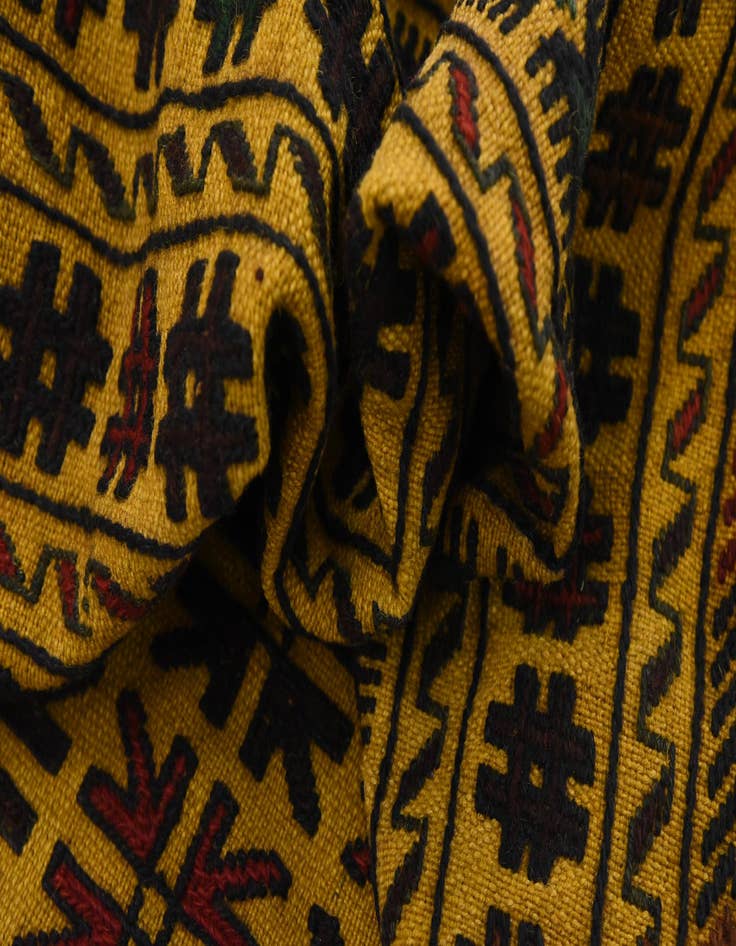 Detail image of  3' 10 x 6' 2  Hand Woven Kilim Afghan Wool Rug