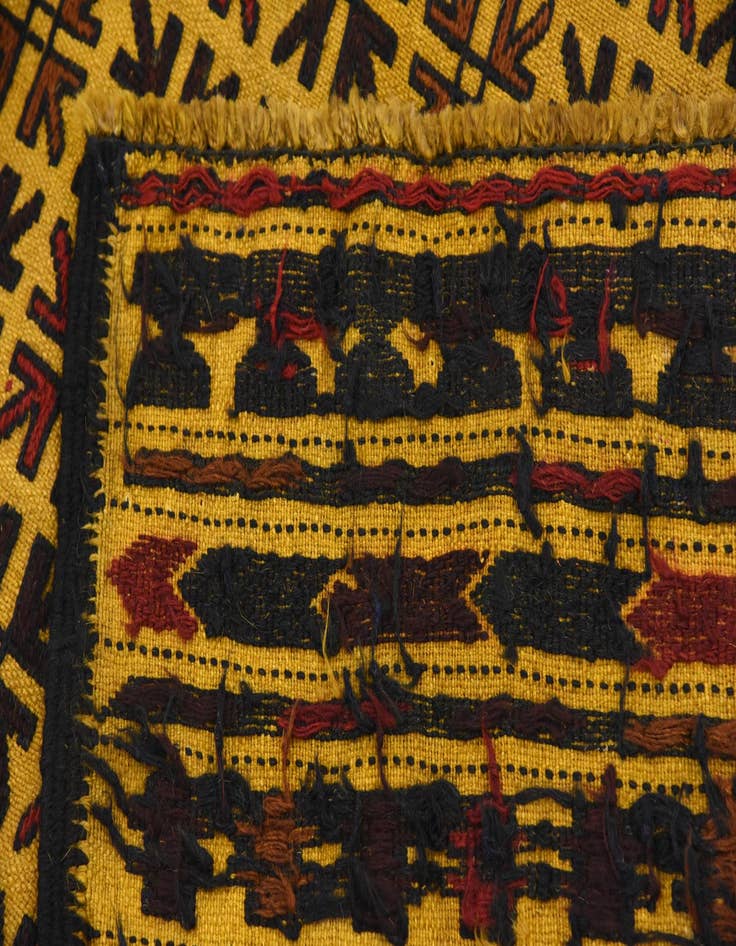 Detail image of  3' 10 x 6' 2  Hand Woven Kilim Afghan Wool Rug