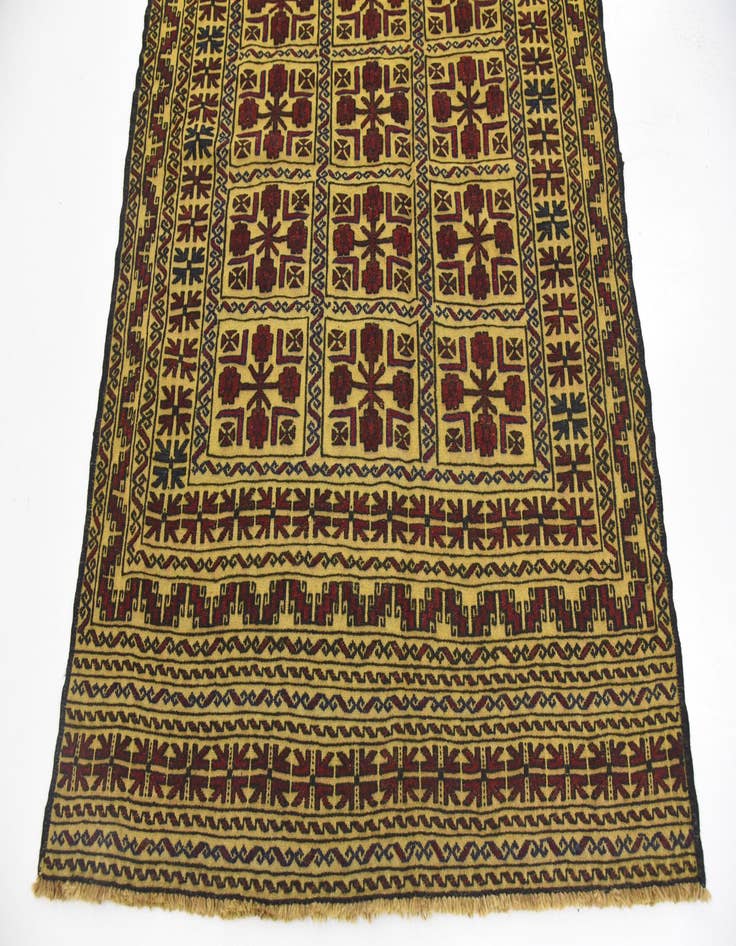 Detail image of  4' 2 x 6' 7  Hand Woven Kilim Afghan Wool Rug