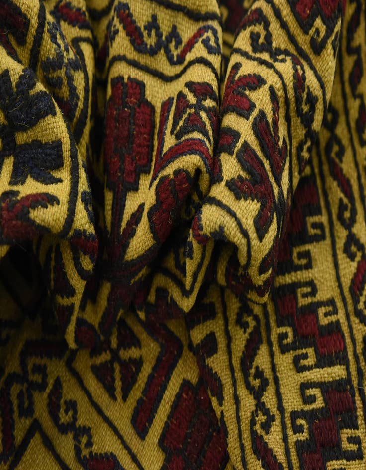 Detail image of  4' 2 x 6' 7  Hand Woven Kilim Afghan Wool Rug