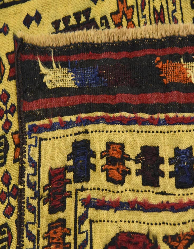 Detail image of  4' 2 x 6' 4  Hand Woven Kilim Afghan Wool Rug