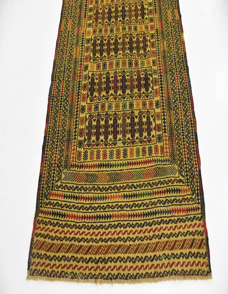 Detail image of  3' 8 x 6'  Hand Woven Kilim Afghan Wool Rug