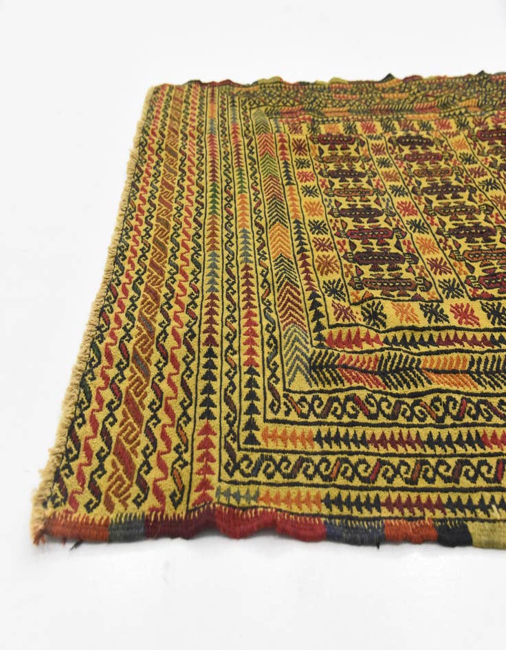 Detail image of  3' 8 x 6'  Hand Woven Kilim Afghan Wool Rug