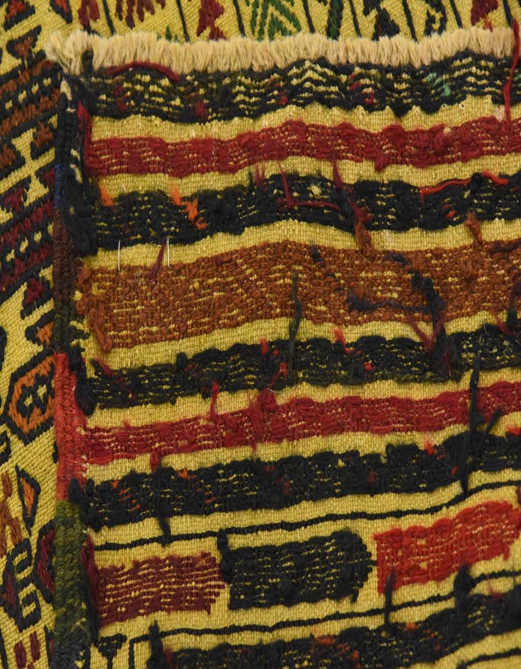 Detail image of  3' 8 x 6'  Hand Woven Kilim Afghan Wool Rug