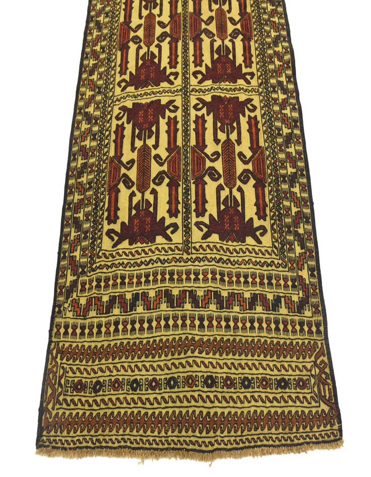 Detail image of  3' 10 x 6'  Hand Woven Kilim Afghan Wool Rug