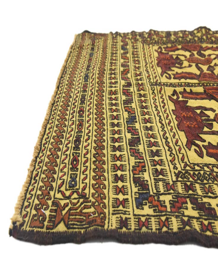 Detail image of  3' 10 x 6'  Hand Woven Kilim Afghan Wool Rug