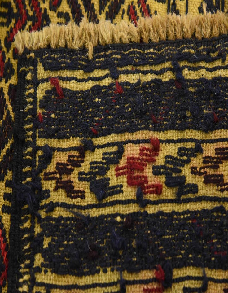 Detail image of 4' 2 x 6' Hand Woven Kilim Afghan Wool Rug