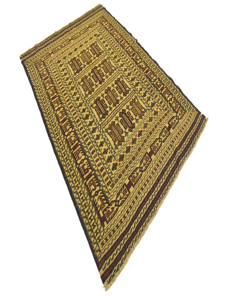 Detail image of  4' 2 x 6' 2  Hand Woven Kilim Afghan Wool Rug