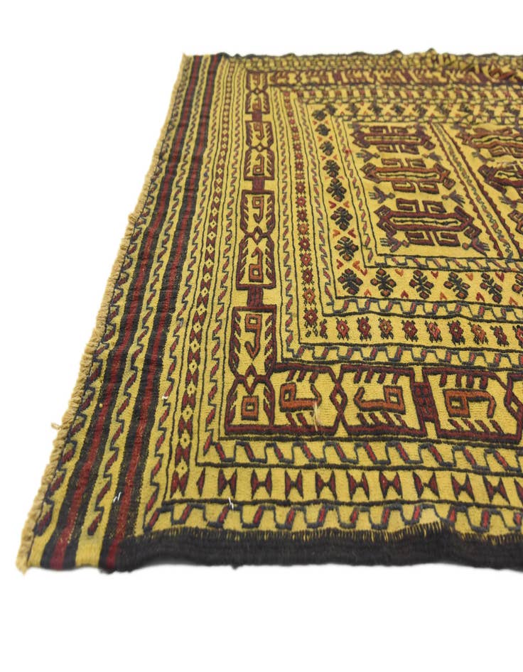 Detail image of  4' 2 x 6' 2  Hand Woven Kilim Afghan Wool Rug