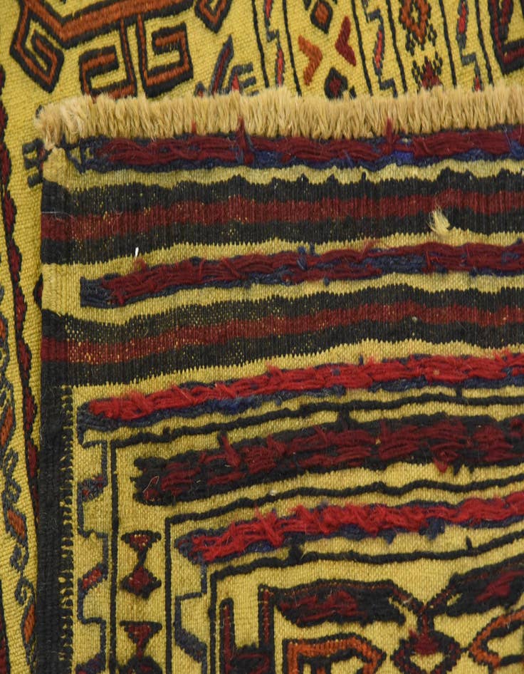 Detail image of  4' 2 x 6' 2  Hand Woven Kilim Afghan Wool Rug