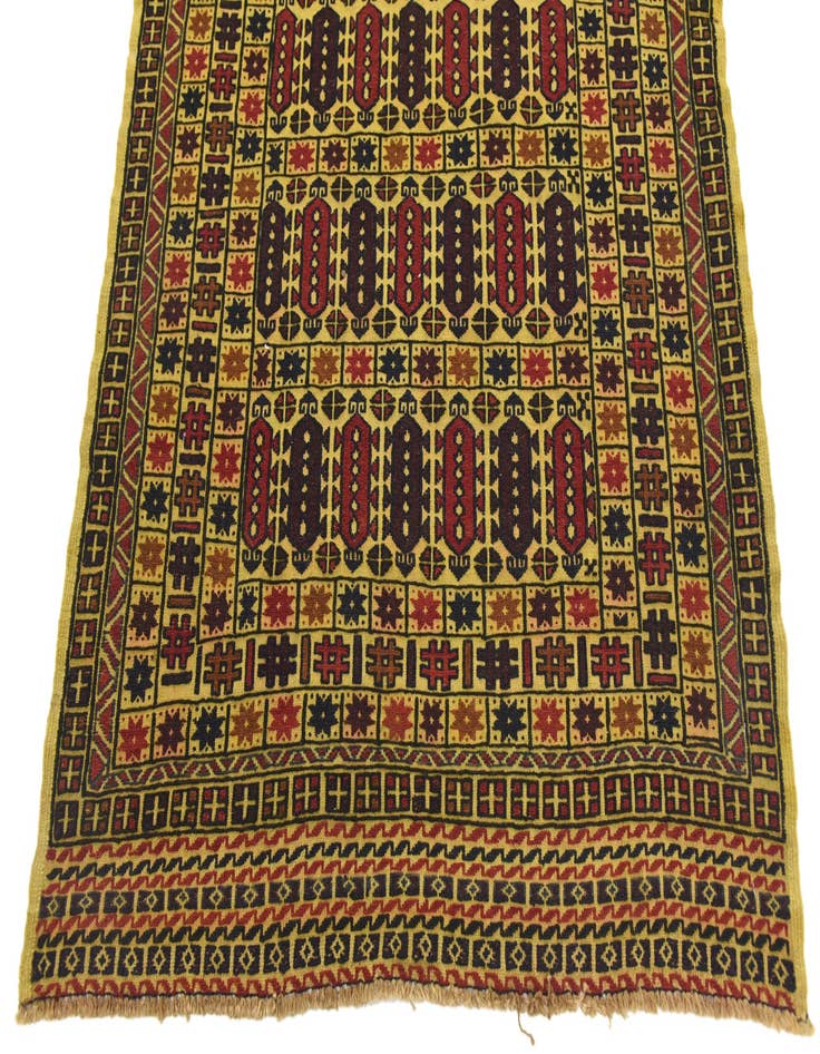 Detail image of  3' 10 x 6'  Hand Woven Kilim Afghan Wool Rug