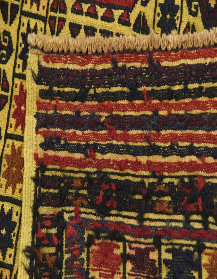 Detail image of  3' 10 x 6'  Hand Woven Kilim Afghan Wool Rug