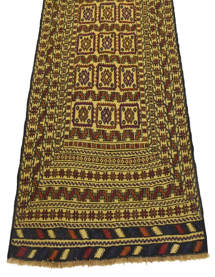 Detail image of  4' 3 x 6' 2  Hand Woven Kilim Afghan Wool Rug