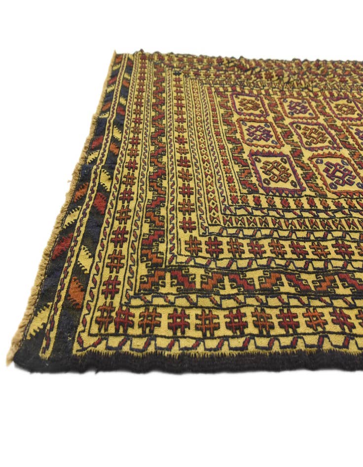 Detail image of  4' 3 x 6' 2  Hand Woven Kilim Afghan Wool Rug