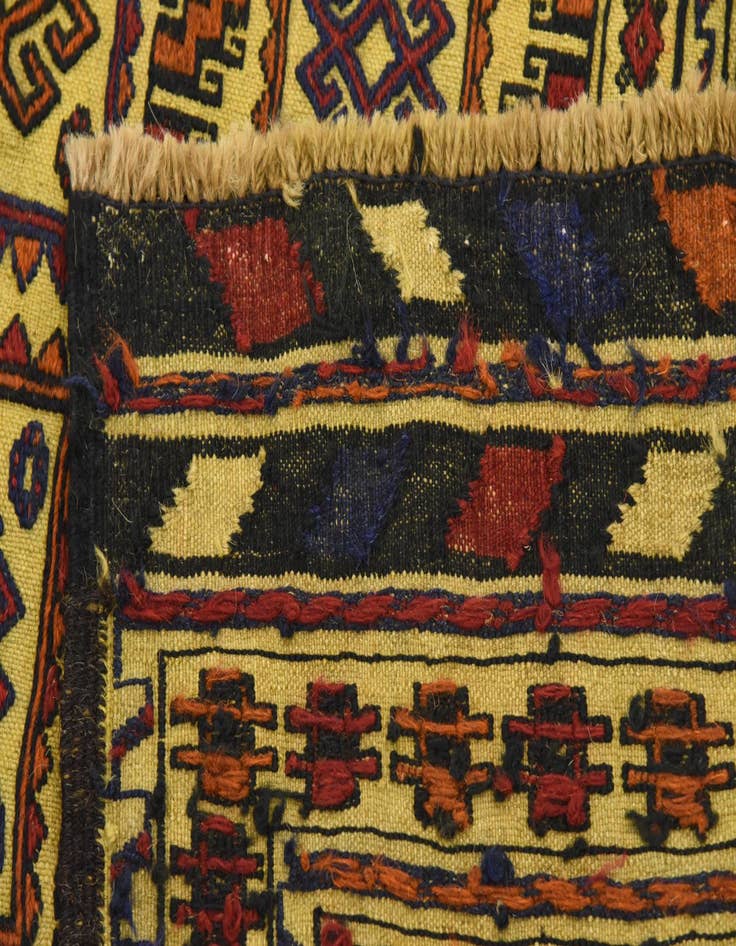 Detail image of  4' 3 x 6' 2  Hand Woven Kilim Afghan Wool Rug
