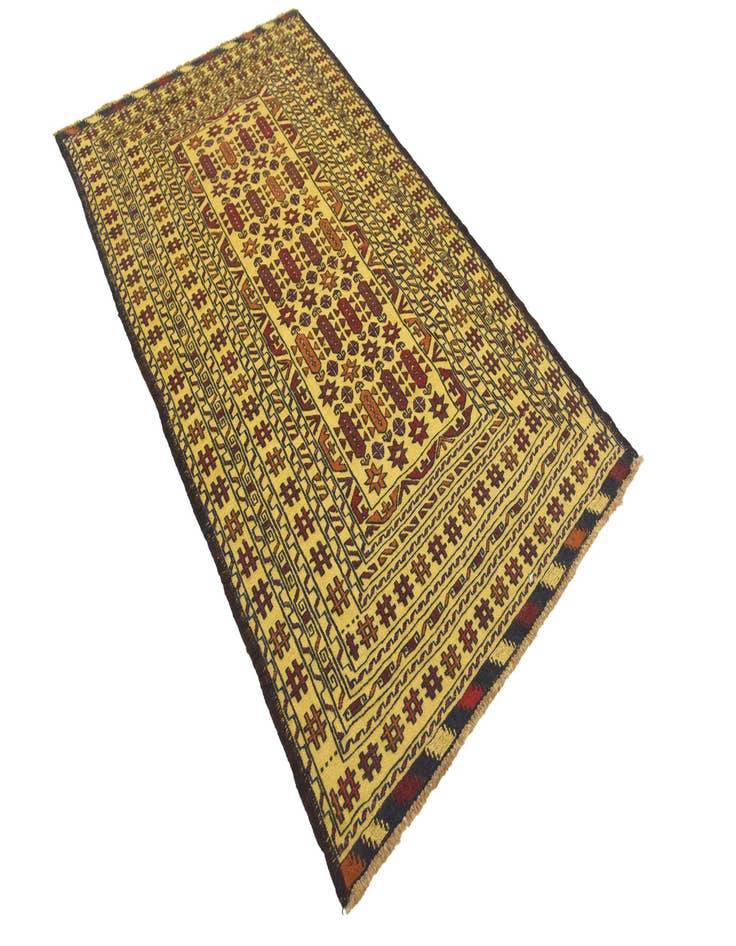 Detail image of  3' 6 x 6' 3  Hand Woven Kilim Afghan Wool Rug