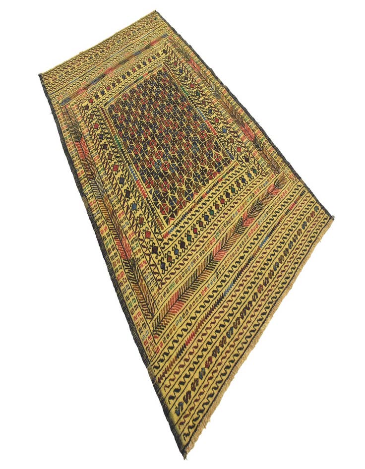 Detail image of  3' 10 x 6' 2  Hand Woven Kilim Afghan Wool Rug