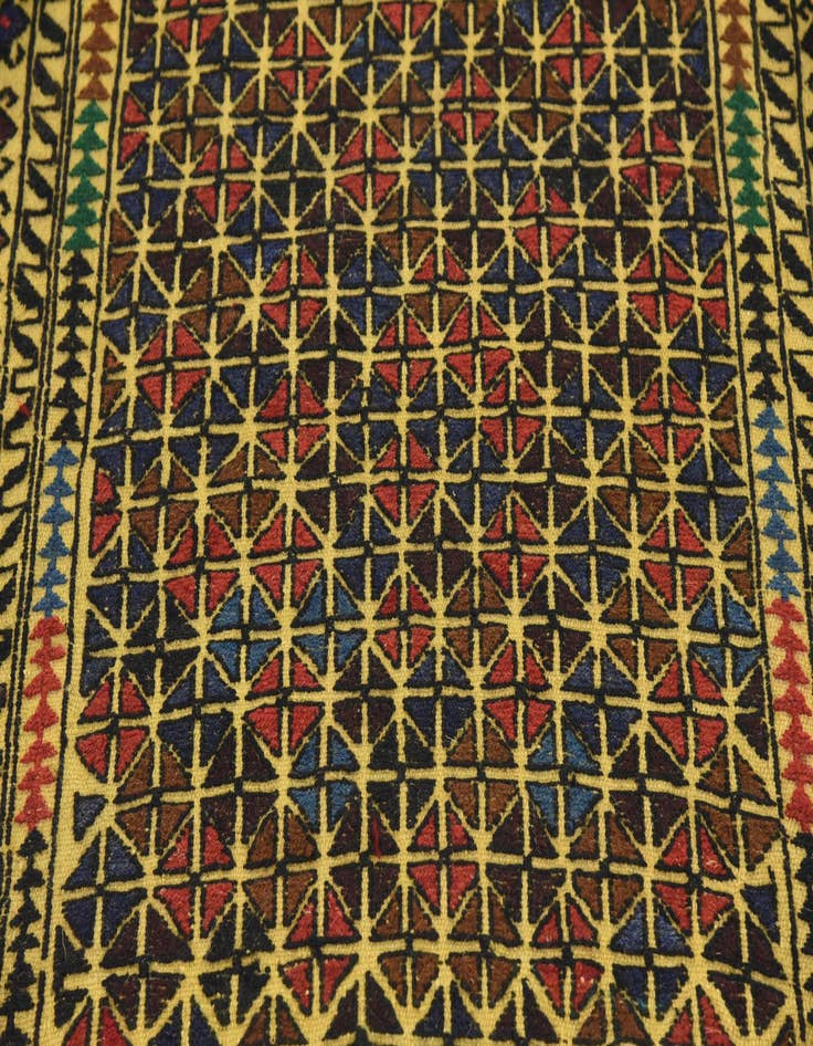 Detail image of  3' 10 x 6' 2  Hand Woven Kilim Afghan Wool Rug