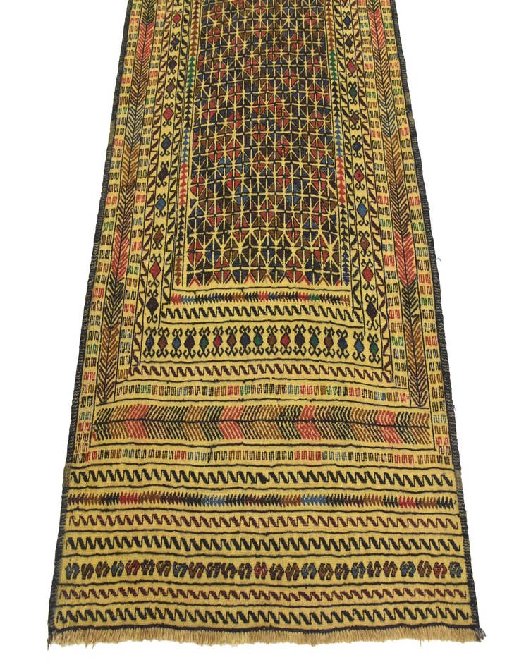 Detail image of  3' 10 x 6' 2  Hand Woven Kilim Afghan Wool Rug