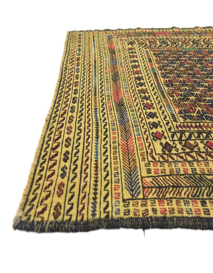 Detail image of  3' 10 x 6' 2  Hand Woven Kilim Afghan Wool Rug