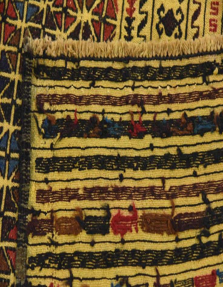Detail image of  3' 10 x 6' 2  Hand Woven Kilim Afghan Wool Rug