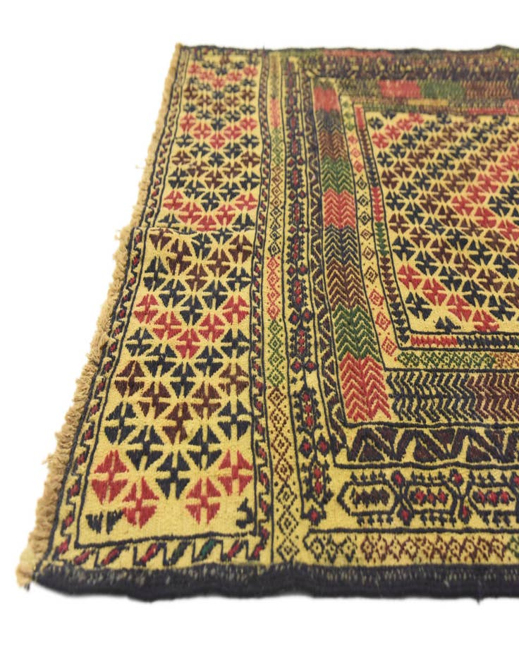 Detail image of  3' 5 x 5' 9  Hand Woven Kilim Afghan Wool Rug