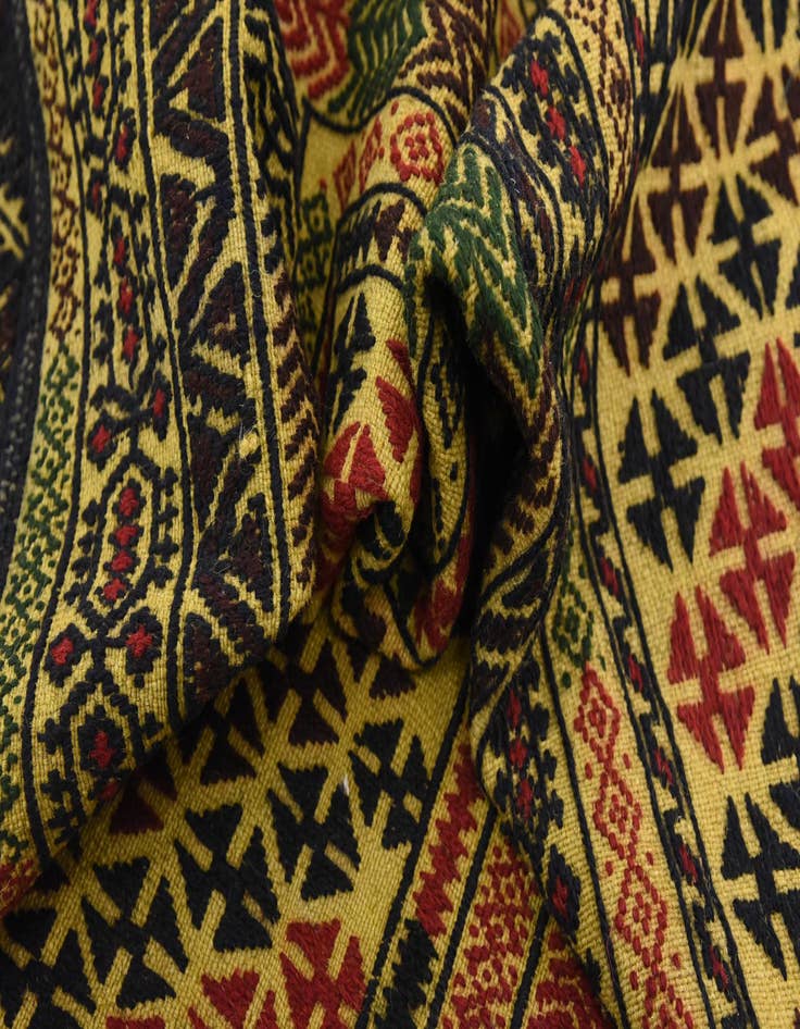Detail image of  3' 5 x 5' 9  Hand Woven Kilim Afghan Wool Rug