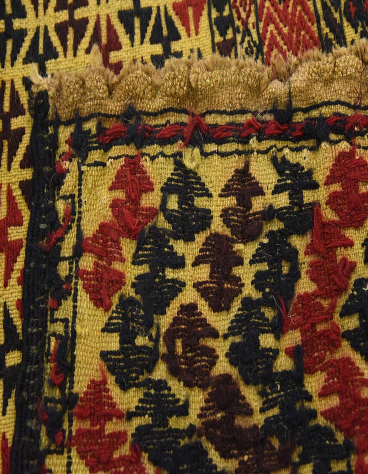 Detail image of  3' 5 x 5' 9  Hand Woven Kilim Afghan Wool Rug