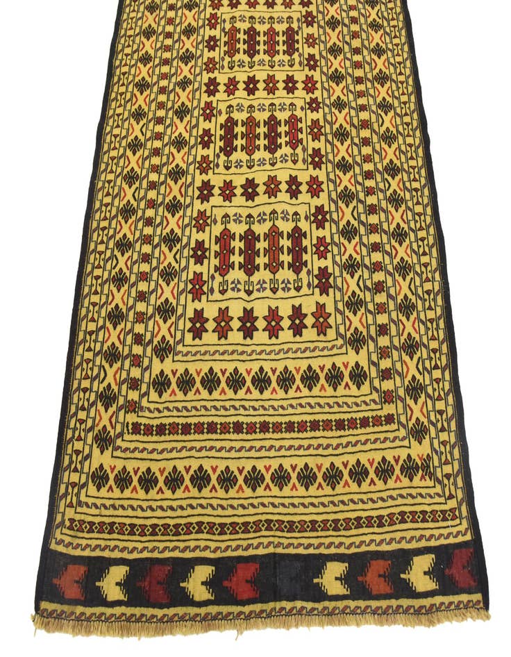 Detail image of  4' x 6' 4  Hand Woven Kilim Afghan Wool Rug