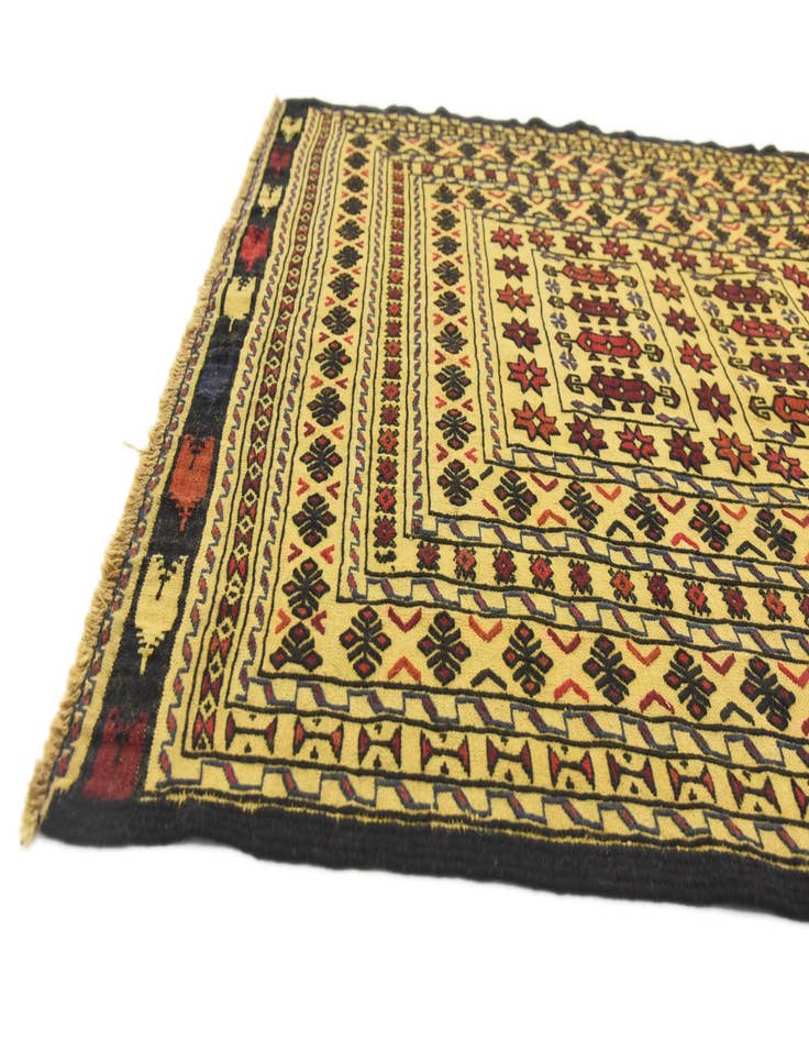 Detail image of  4' x 6' 4  Hand Woven Kilim Afghan Wool Rug