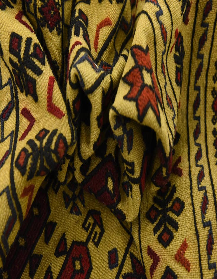 Detail image of  4' x 6' 4  Hand Woven Kilim Afghan Wool Rug