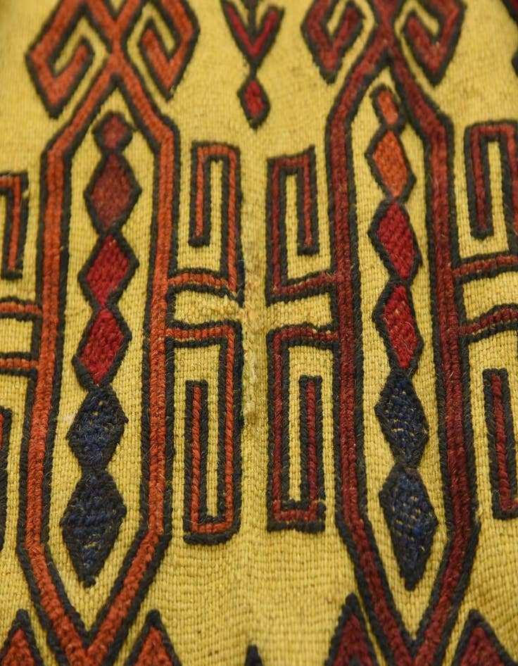 Detail image of  3' 10 x 5' 10  Hand Woven Kilim Afghan Wool Rug