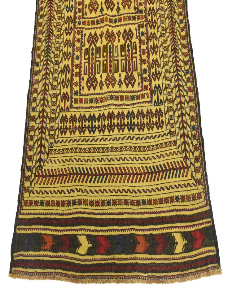 Detail image of  3' 10 x 5' 10  Hand Woven Kilim Afghan Wool Rug