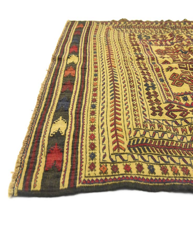 Detail image of  3' 10 x 5' 10  Hand Woven Kilim Afghan Wool Rug